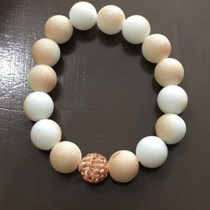 Natural Bead Bracelet with Gold Stone Beads